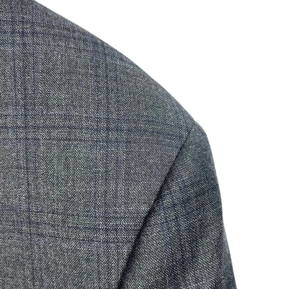 Jos A Bank 1905 46R Blazer brrr comfort Gray Plaid Wool Blend Tailored Fit - Picture 3 of 8